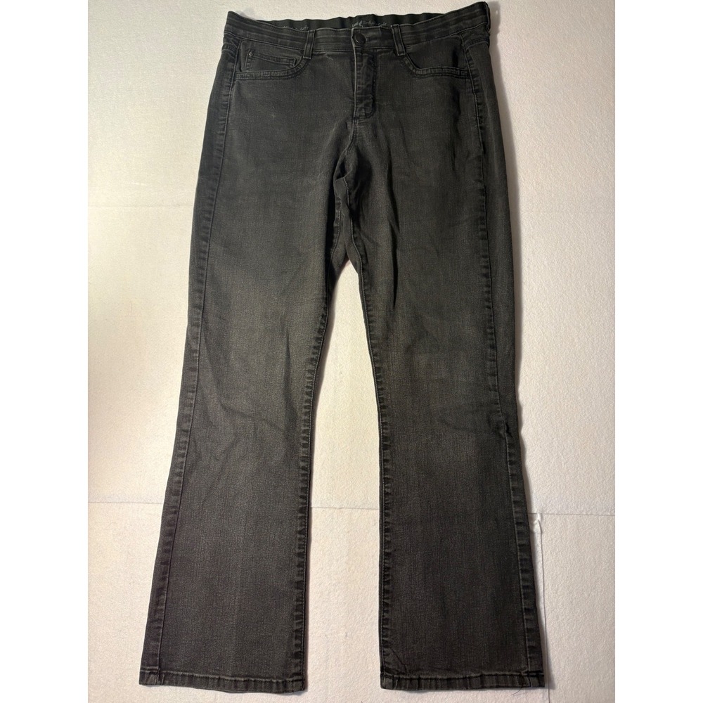Lee Sinfully Soft Black Bootcut Jeans Womens Size 14 Embroidered Pockets Fade